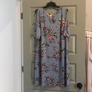 blue pinstripe dress